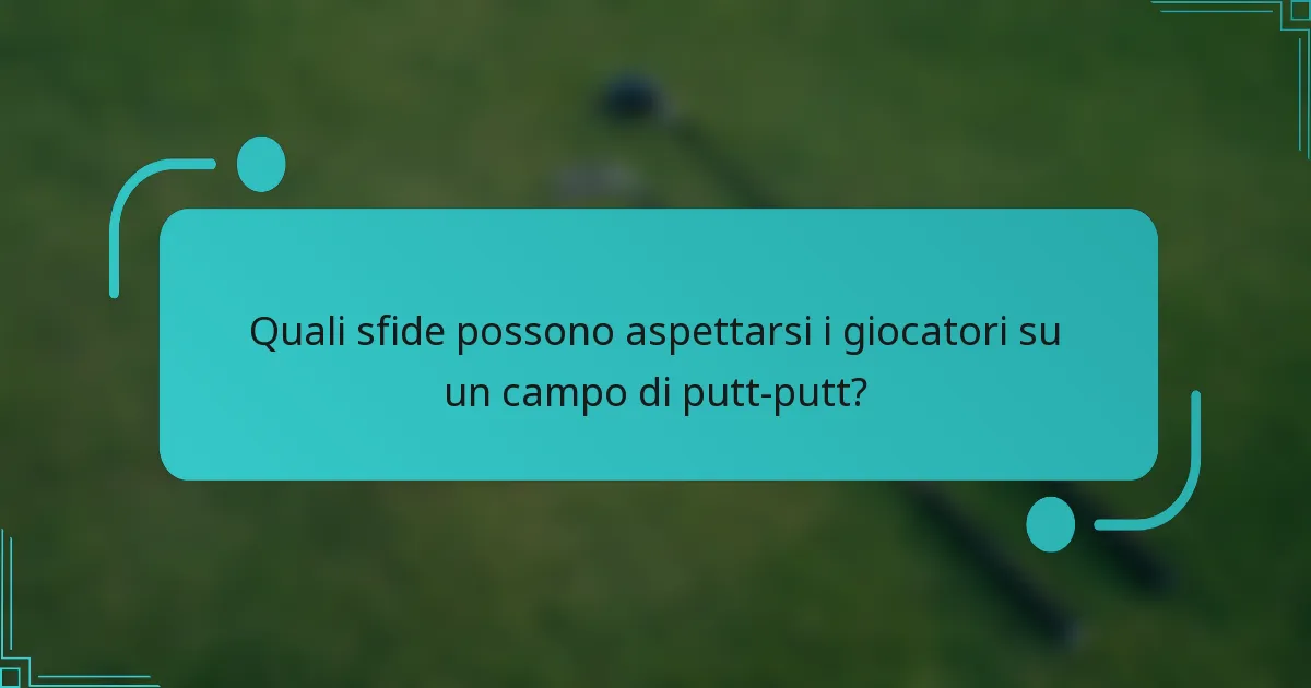 Quali sfide possono aspettarsi i giocatori su un campo di putt-putt?